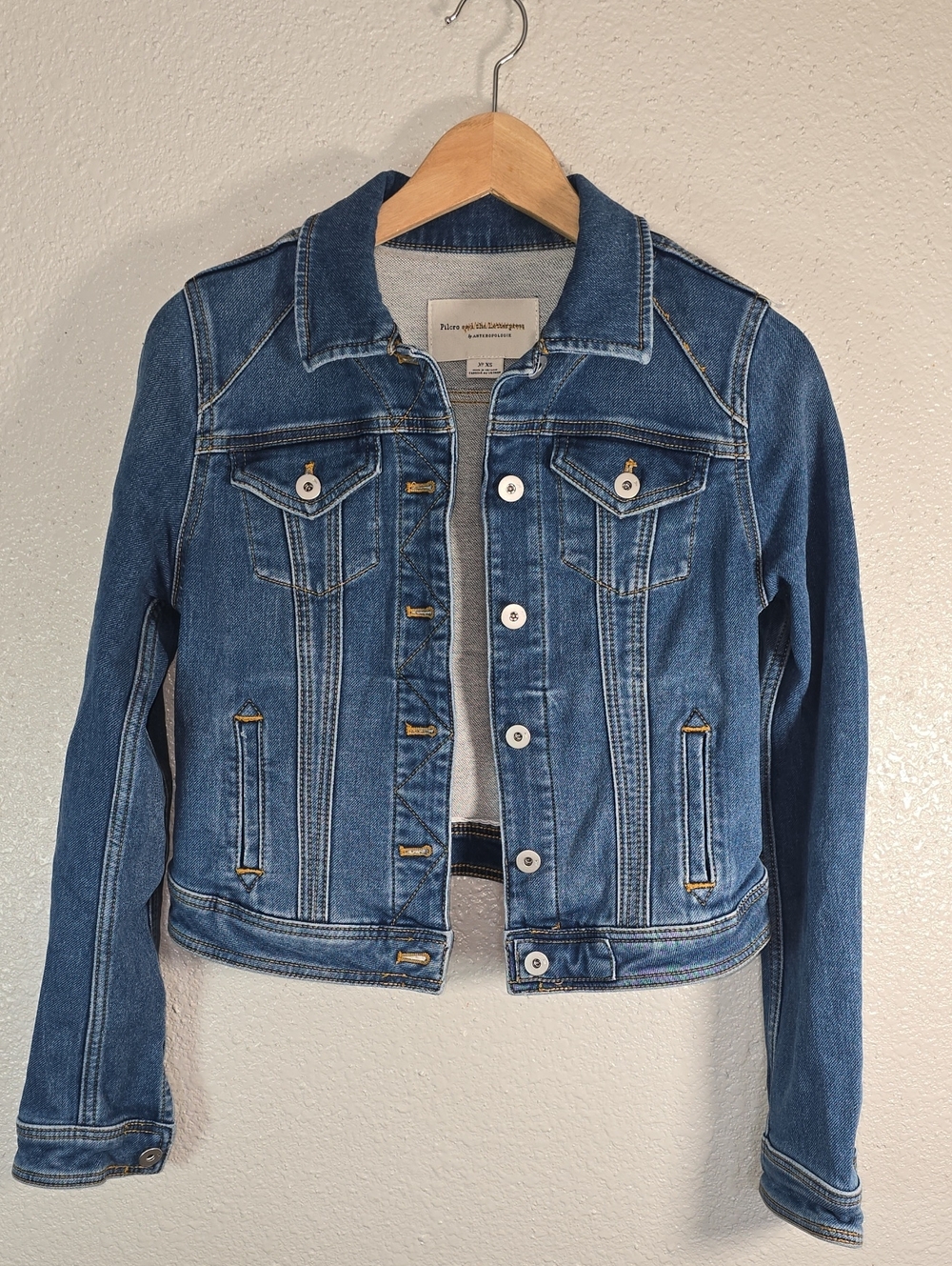 Pilcro By Anthropologie Classic Blue Denim Jacket - Modern Trucker Style